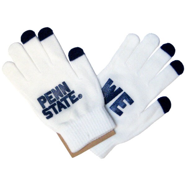 youth white knit gloves Penn State We
